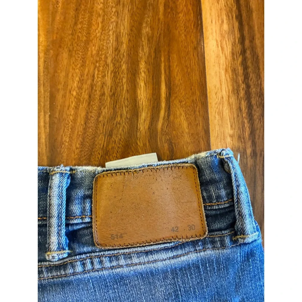 Levi's 514 Straight Fit Mens Blue Jeans 42x30 Medium Wash Denim Pants